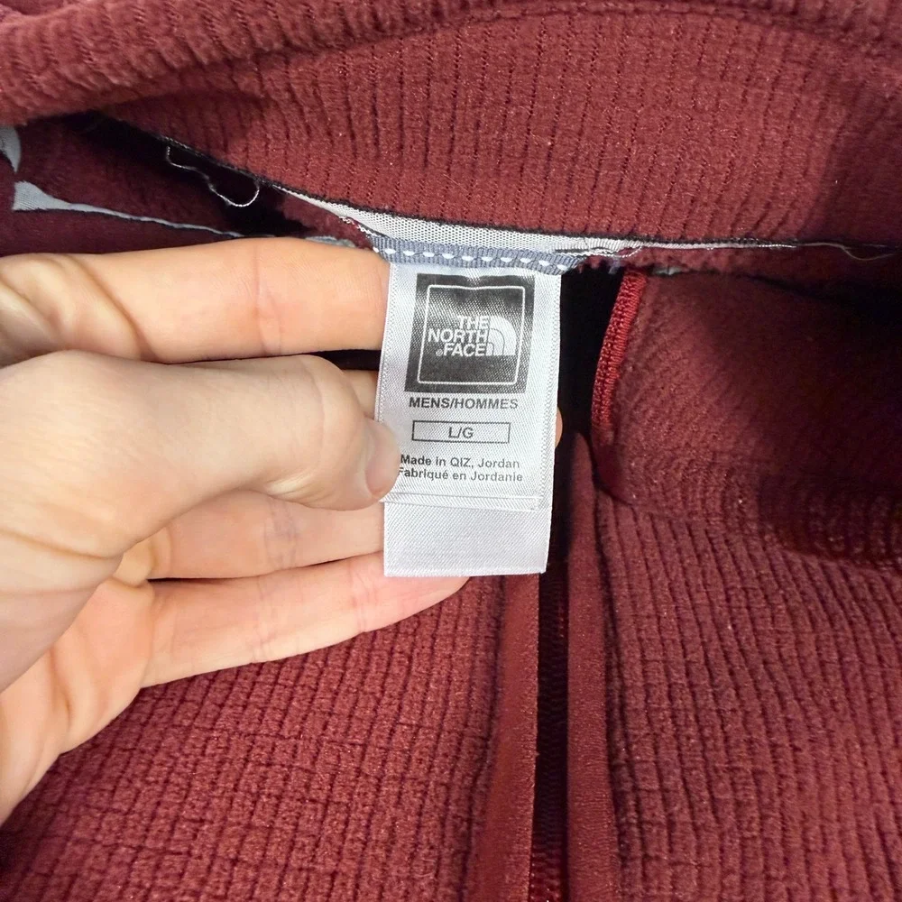 North Face Jacket Mens Large Burgundy Maroon Full Zip‎ Apex Bionic Grid Fleece